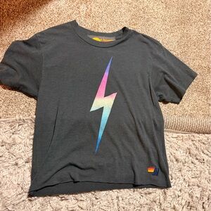 Aviator Nation Charcoal Tee with Yellow Accent